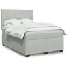 vidaXL Sommier à lattes de lit et matelas Gris clair 160x200cm Velours