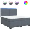vidaXL Sommier à lattes de lit et matelas Gris foncé 160x200cm Velours