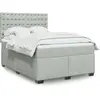 vidaXL Sommier à lattes de lit et matelas Gris clair 140x200cm Velours
