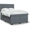 vidaXL Sommier à lattes de lit et matelas Gris foncé 140x200cm Velours