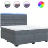 vidaXL Sommier à lattes de lit et matelas Gris foncé 180x200cm Velours