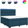 vidaXL Sommier à lattes de lit et matelas bleu 180x200 cm velours