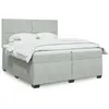 vidaXL Sommier à lattes de lit et matelas Gris clair 200x200cm Velours