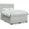 vidaXL Sommier à lattes de lit et matelas Gris clair 140x200cm Velours