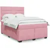 vidaXL Sommier à lattes de lit avec matelas Rose 140x200 cm Velours