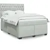 vidaXL Sommier à lattes de lit et matelas Gris clair 140x200cm Velours