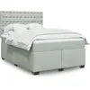 vidaXL Sommier à lattes de lit et matelas Gris clair 140x190cm Velours