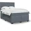 vidaXL Sommier à lattes de lit et matelas Gris foncé 140x190cm Velours