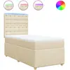 vidaXL Sommier à lattes de lit avec matelas Crème 100x200 cm Tissu