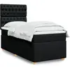 vidaXL Sommier à lattes de lit avec matelas Noir 100x200 cm Tissu