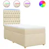 vidaXL Sommier à lattes de lit avec matelas Crème 100x200 cm Tissu