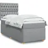 vidaXL Sommier à lattes de lit avec matelas Gris clair 100x200cm Tissu