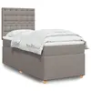 vidaXL Sommier à lattes de lit avec matelas Taupe 90x200 cm Tissu