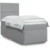 vidaXL Sommier à lattes de lit avec matelas Gris clair 100x200cm Tissu
