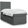 vidaXL Sommier à lattes de lit avec matelas Gris foncé 100x200cm Tissu