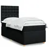vidaXL Sommier à lattes de lit avec matelas Noir 90x200 cm Tissu