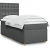 vidaXL Sommier à lattes de lit et matelas Gris foncé 90x190 cm Tissu