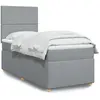vidaXL Sommier à lattes de lit avec matelas Gris clair 90x200 cm Tissu