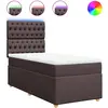 vidaXL Sommier à lattes de lit avec matelas Marron foncé 90x190 cm
