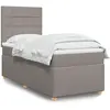 vidaXL Sommier à lattes de lit avec matelas Taupe 90x190 cm Tissu