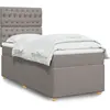 vidaXL Sommier à lattes de lit avec matelas Taupe 90x190 cm Tissu
