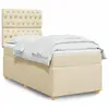 vidaXL Sommier à lattes de lit et matelas Crème 90x190 cm Tissu