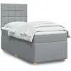 vidaXL Sommier à lattes de lit avec matelas Gris clair 100x200cm Tissu