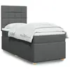 vidaXL Sommier à lattes de lit avec matelas Gris foncé 100x200cm Tissu