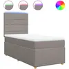 vidaXL Sommier à lattes de lit avec matelas Taupe 100x200 cm Tissu