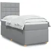 vidaXL Sommier à lattes de lit et matelas Gris clair 90x190 cm Tissu