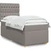 vidaXL Sommier à lattes de lit avec matelas Taupe 90x200 cm Tissu