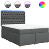 vidaXL Sommier à lattes de lit avec matelas Gris foncé 140x200cm Tissu