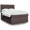vidaXL Sommier à lattes de lit avec matelas Marron foncé 140x200 cm