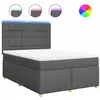 vidaXL Sommier à lattes de lit avec matelas Gris foncé 140x200cm Tissu