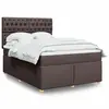 vidaXL Sommier à lattes de lit avec matelas Marron foncé 140x190 cm
