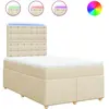 vidaXL Sommier à lattes de lit avec matelas crème 120x190 cm tissu