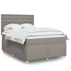 vidaXL Sommier à lattes de lit avec matelas Taupe 140x190 cm Tissu