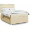 vidaXL Sommier à lattes de lit avec matelas Crème 140x200 cm Tissu