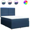 vidaXL Sommier à lattes de lit avec matelas Bleu 140x200 cm Tissu