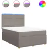 Vidaxl sommier à lattes de lit avec matelas taupe 140x190 cm tissu