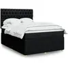 vidaXL Sommier à lattes de lit avec matelas Noir 140x200 cm Tissu