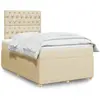 vidaXL Sommier à lattes de lit avec matelas Crème 120x200 cm Tissu