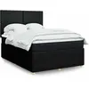 vidaXL Sommier à lattes de lit avec matelas Noir 140x200 cm Tissu
