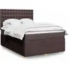 vidaXL Sommier à lattes de lit avec matelas Marron foncé 140x190 cm