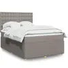 vidaXL Vidaxl Sommier À Lattes De Lit Avec Matelas Taupe 140x190 Cm Tissu