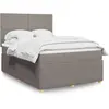 vidaXL Sommier à lattes de lit avec matelas Taupe 140x200 cm Tissu