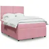 vidaXL Sommier à lattes de lit avec matelas Rose 160x200 cm Velours