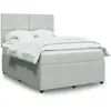 vidaXL Sommier à lattes de lit et matelas Gris clair 140x200cm Velours