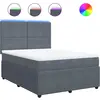 vidaXL Sommier à lattes de lit et matelas Gris foncé 140x200cm Velours