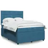 vidaXL Sommier à lattes de lit et matelas bleu 140x190 cm velours